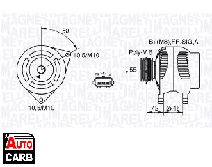 Δυναμό MAGNETI MARELLI 063377416010 για FORD FIESTA 2001-2014, FORD FOCUS 2003-2013, FORD FUSION 2002-2012