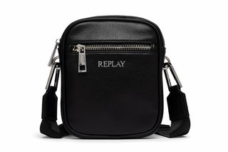 REPLAY Ανδρική Τσάντα Χιαστί Mini Bag With Hammered Effect Μαύρο