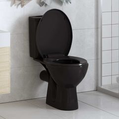 vidaXL Κάλυμμα Λεκάνης με Soft Close & Quick Release Μαύρο