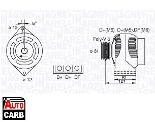 Δυναμό MAGNETI MARELLI 063377491010 για OPEL ASTRA 2004-2014, OPEL SIGNUM 2003-2008, OPEL VECTRA 2002-2009