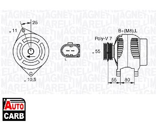 Δυναμό MAGNETI MARELLI 063533250530 για FIAT DUCATO 2001-, IVECO DAILY 1998-2012, UAZ PATRIOT 2004-