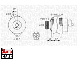 Δυναμό MAGNETI MARELLI 063730005010 για CHEVROLET CORSA 2001-, HONDA CIVIC 2000-2006, OPEL ASTRA 1998-2009