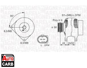 Δυναμό MAGNETI MARELLI 063730009010 για AUDI A3 1996-2006, AUDI TT 1998-2006, SEAT ALTEA 2006-