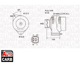 Δυναμό MAGNETI MARELLI 063731727010 για HONDA CIVIC 2000-2006, HONDA FR-V 2004-