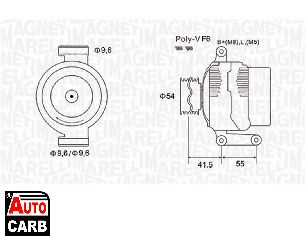 Δυναμό MAGNETI MARELLI 063731855010 για FIAT GRANDE 2005-, LANCIA YPSILON 2003-2011, OPEL AGILA 2000-2014