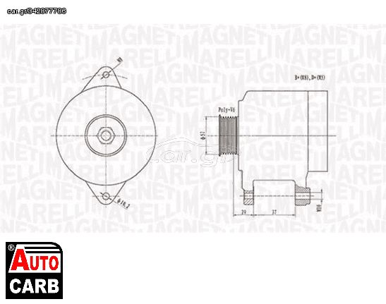 Δυναμό MAGNETI MARELLI 063731978010 για CITROEN C1 2005-2014, PEUGEOT 107 2005-2014