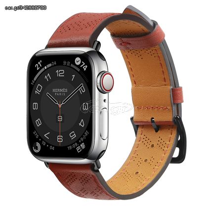 Strap Leather leather strap Apple Watch SE, 9, 8, 7, 6, 5, 4, 3, 2, 1 (41, 40, 38 mm) band bracelet red