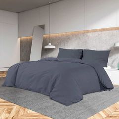 vidaXL Σετ Παπλωματοθήκης Ανθρακί 200x200 εκ. Ελαφρύ Ύφασμα Μικροϊνών