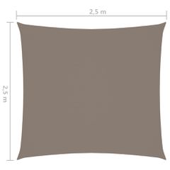 vidaXL Πανί Σκίασης Τετράγωνο Taupe 2,5 x 2,5 μ. από Ύφασμα Oxford-thumb-5