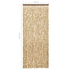 vidaXL Σήτα - Κουρτίνα Πόρτας Μπεζ / Καφέ 56 x 185 εκ. από Σενίλ-thumb-5