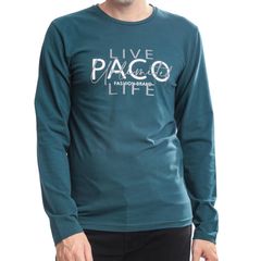 Paco & Co Men’s Print L/S Tee 2381027 Petrol