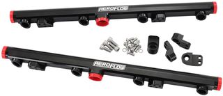 GM LS1 LS2 LS3 Billet EFI Fuel Rails (Black) Suit 14mm Short and 3/4" Length Fuel Injectors, -8ORB Ports