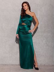 Μακρύ Φόρεμα 192466 Roco Fashion Πρασινο SUK0463 Bottle Green