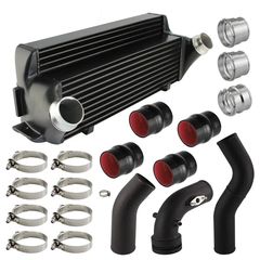 Aluminum Bolt On Intercooler+Charge Pipe Kit For BMW F20 F22 F30 F32 128i 228i 320i 328i Black