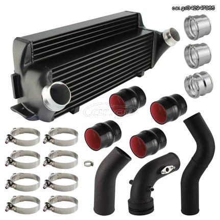 Aluminum Bolt On Intercooler+Charge Pipe Kit For BMW F20 F22 F30 F32 128i 228i 320i 328i Black