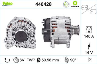 Δυναμό AUDI A3, Q3, TT; SEAT ALHAMBRA, LEON, LEON SC, LEON ST, TOLEDO IV; SKODA KAMIQ, KODIAQ I, OCTAVIA III, SCALA, SUPERB III, YETI; VW AMAROK, ARTEON, BEETLE 1.0-2.0D 09.09-
