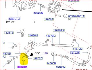 Κολλάρο δυναμό NISSAN Almera N15  -CD20T 1996-2000 # 146708E110 /ΓΝΗΣΙO