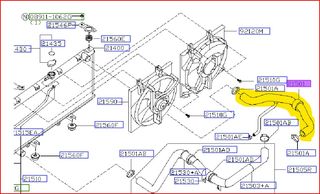 Κολλάρο ψυγείου άνω NISSAN Primera P11  -CD20T 1999-2002 # 215109F90A /ΓΝΗΣΙO