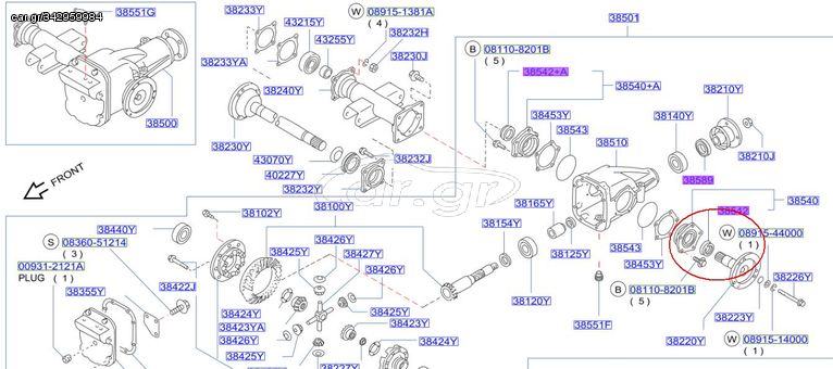 Τσιμούχα ημιαξονίου εμπρός NISSAN King Cab D21 D22 RTERRANO R20  - 1985-2011 # 3834201G01 /ΓΝΗΣΙO