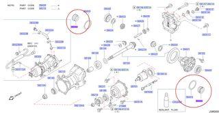 Τσιμούχα ημιαξονίου πίσω NISSAN X-Trail T30 T31 T32 J11  -4WD 2001-2021 # 383424N500 /ΓΝΗΣΙO