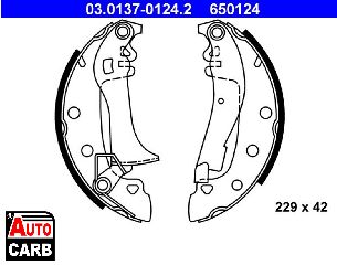 Σετ Σιαγονων Φρενων ATE 03013701242 για FIAT 131 1974-1987, FIAT 132 1972-1982, FIAT ARGENTA 1977-1987