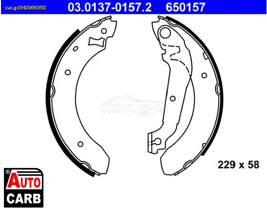 Σετ Σιαγονων Φρενων ATE 03013701572 για FORD SIERRA 1982-1993