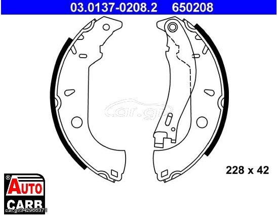 Σετ Σιαγονων Φρενων ATE 03013702082 για ALFA ROMEO 145 1994-2001, ALFA ROMEO 146 1994-2001, FIAT FIORINO 1988-2001