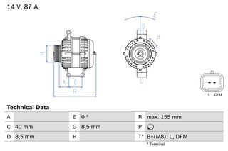 Δυναμό RENAULT CLIO II, KANGOO, KANGOO EXPRESS, MEGANE I, MEGANE I CLASSIC, MEGANE I COACH, MEGANE SCENIC, SCENIC I, THALIA I, THALIA II 1.4/1.6 01.96-