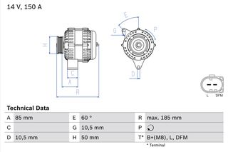 Δυναμό MERCEDES CLK (A208), CLK (C208), CLS (C219), E T-MODEL (S210), E T-MODEL (S211), E (W210), E (W211), S (C215), S (W220), SL (R230), SLR (R199) 2.6-5.5 06.97-