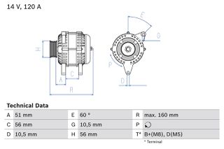 Δυναμό OPEL CALIBRA A, OMEGA B, VECTRA A; SAAB 900 II, 9000 2.0-3.2 07.90-07.03