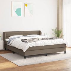 3126345 vidaXL Κρεβάτι Boxspring με Στρώμα Taupe 180x200 εκ. Υφασμάτινο μπεζ-γκρι, 1 Τεμάχιο