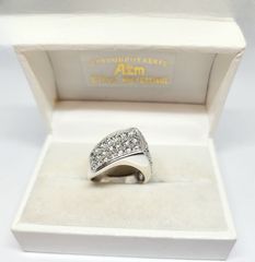 Μοναδικό μισόβερο δαχτυλίδι από ασήμι 925  με λουστρέ φινίρισμα Α9046 ΤΙΜΗ 85 ΕΥΡΩ