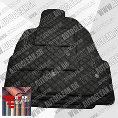 FIAT 500L 2012-2022 ΠΑΤΑΚΙΑ ΤΕΧΝΟΔΕΡΜΑ CUBE ΜΑΥΡΟ ΜΕ ΓΚΡΙ ΡΑΦΗ ΠΕΡΙΜΜΕΤΡΙΚΑ - ΓΚΡΙ ΚΕΝΤΗΜΑ 500L ΣΕΤ 4ΤΜΧ