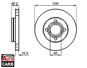 Δισκοπλακα BOSCH 0986478018 για AUDI 100 1976-1991, AUDI 80 1986-1991, AUDI 90 1987-1991