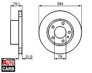 Δισκοπλακα BOSCH 0986478043 για BMW 5 1981-1987