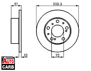 Δισκοπλακα BOSCH 0986478067 για CITROEN C25 1981-1994, FIAT DUCATO 1982-1991, PEUGEOT J5 1981-1994