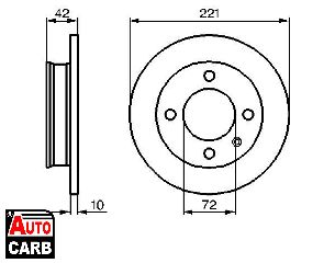 Δισκοπλακα BOSCH 0986478068 για FORD FIESTA 1976-1995