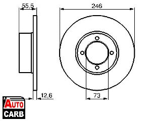 Δισκοπλακα BOSCH 0986478082 για OPEL ASCONA 1970-1981, OPEL KADETT 1973-1979, OPEL MANTA 1970-1988