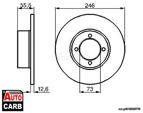 Δισκοπλακα BOSCH 0986478082 για OPEL ASCONA 1970-1981, OPEL KADETT 1973-1979, OPEL MANTA 1970-1988