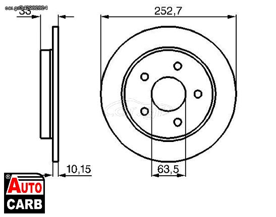 Δισκοπλακα BOSCH 0986478196 για FORD SCORPIO 1985-1994