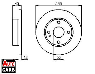 Δισκοπλακα BOSCH 0986478252 για MAZDA 121 1990-1997