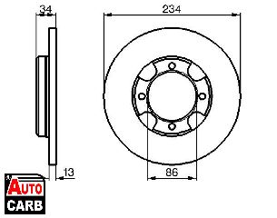 Δισκοπλακα BOSCH 0986478282 για MITSUBISHI COLT 1986-1992, MITSUBISHI LANCER 1985-1997, MITSUBISHI MIRAGE 1987-1991