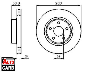 Δισκοπλακα BOSCH 0986478293 για SUBARU IMPREZA 1992-2014, SUBARU LEGACY 1989-2003