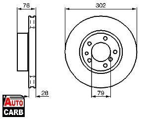 Δισκοπλακα BOSCH 0986478317 για BMW 5 1987-1996, BMW 7 1985-1994