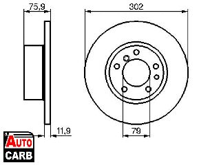 Δισκοπλακα BOSCH 0986478319 για BMW 5 1987-1996