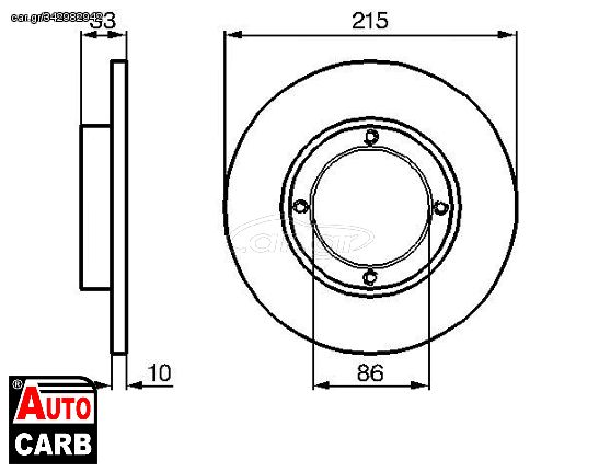 Δισκοπλακα BOSCH 0986478376 για CHEVROLET SPRINT 1984-2005, DAEWOO TICO 1995-2000, SUZUKI ALTO 1984-1994