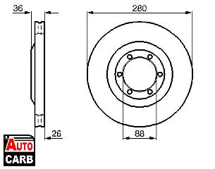 Δισκοπλακα BOSCH 0986478437 για ISUZU TROOPER 1991-2000, OPEL FRONTERA 1992-2004, OPEL MONTEREY 1991-1999