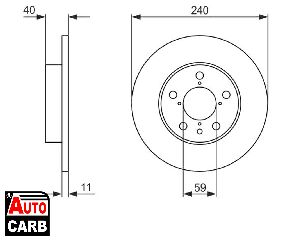 Δισκοπλακα BOSCH 0986478444 για ALFA ROMEO GTV 1994-2005, ALFA ROMEO SPIDER 1994-2005