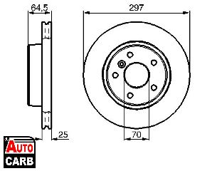 Δισκοπλακα BOSCH 0986478483 για LAND ROVER RANGE 1994-2002