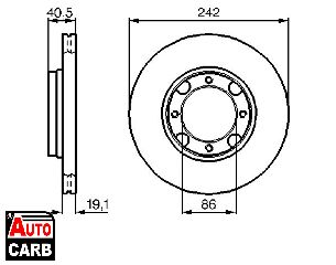 Δισκοπλακα BOSCH 0986478674 για HYUNDAI ACCENT 1989-2002, HYUNDAI PONY 1989-1995, HYUNDAI S 1990-1996